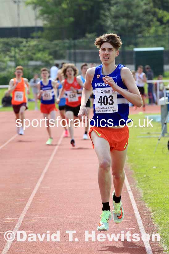 Mens Under-17s 800 metres, 2023 North Eastern Track and Field Champs., Middlesbrough Sports Village, Middlesbrough. Photo: David T. Hewitson/Sports for All Pics